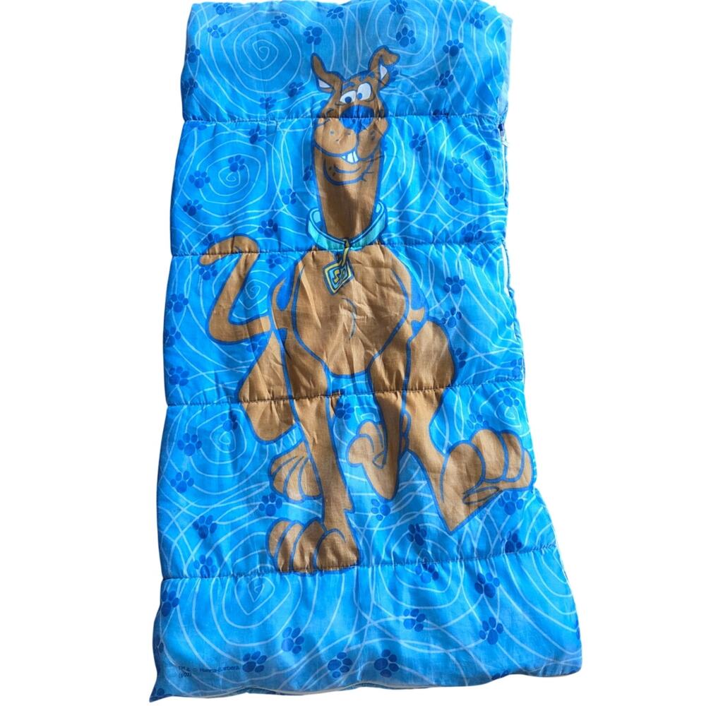 Vintage Scooby Doo kids sleeping bag Hanna-Barbera 1999 polyester zipper
